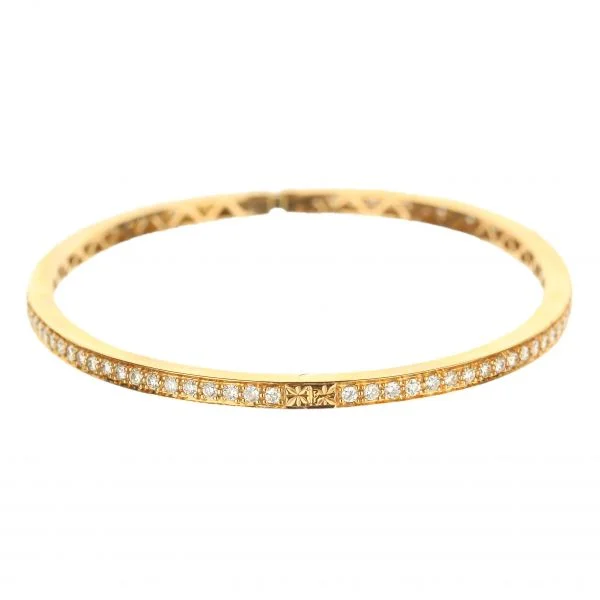 18K Rose Gold Diamond Hinged Eternity Bangle