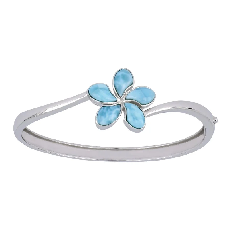 Larimar Plumeria Bangle