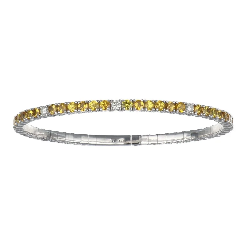 Yellow Sapphire Flexible Bangle (Sapphire 6.47 cts. White Diamond 0.83 cts.)