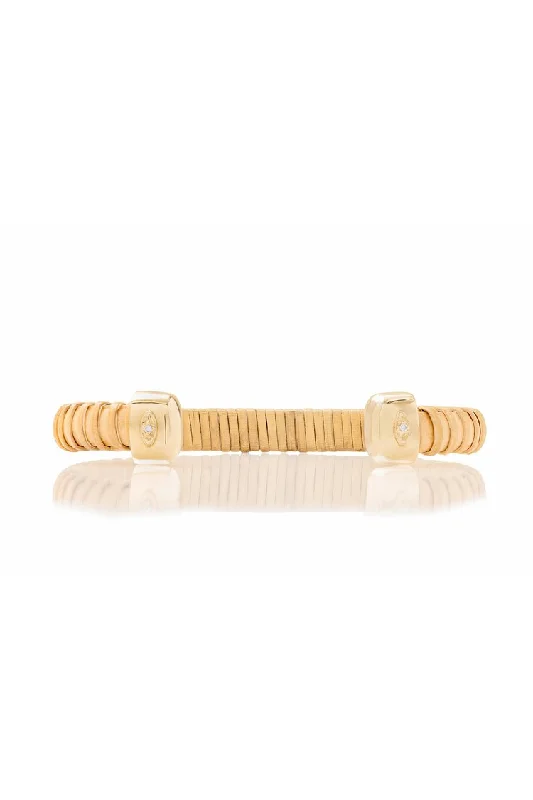 At the Jetty Nantucket Lightship Basket Cuff with Gold and Diamonds