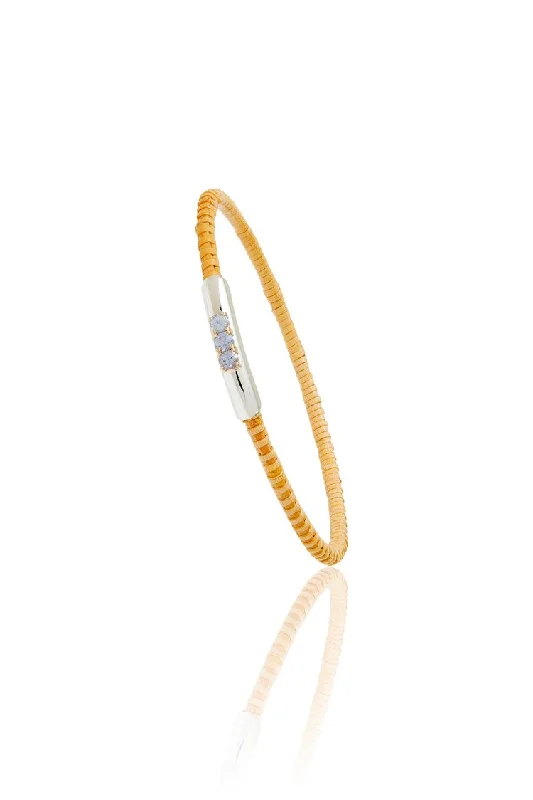 Pale Blue Sapphire Thin Nantucket Basket Bangle