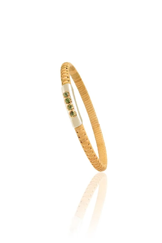 Pale Green Sapphire Nantucket Basket Bangle