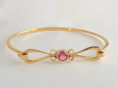 The Molly Ockett: Maine Pink Tourmaline Tension Bangle